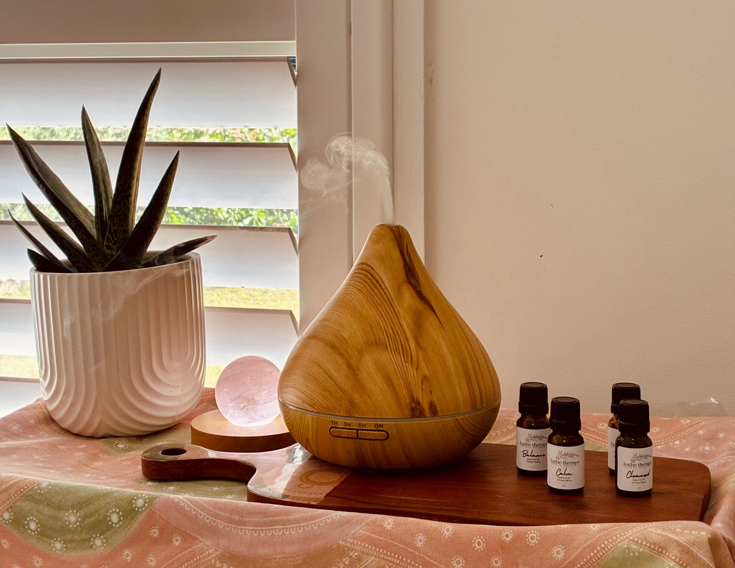 Essential oil diffuser with Bathe Therapy blends 